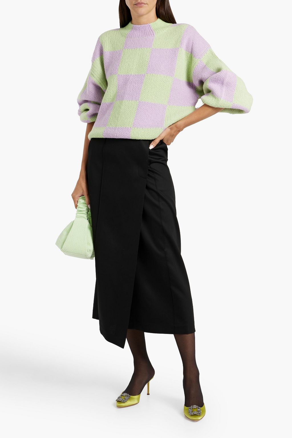 STINE GOYA Adonis checked jacquard-knit sweater