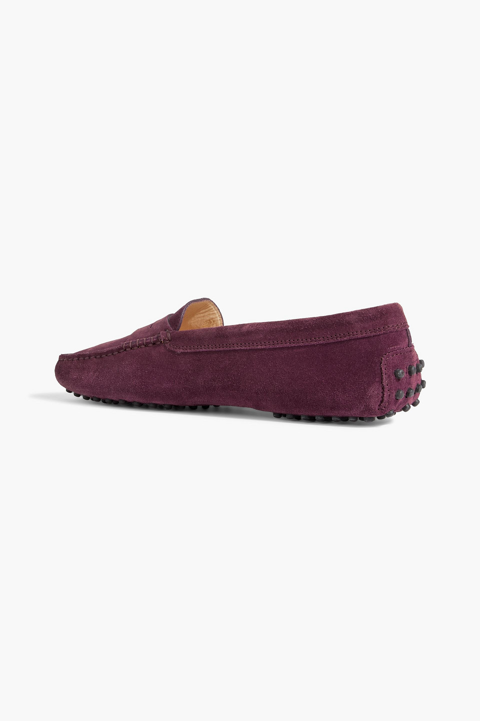 Tod's Gommino Suede Loafers In Grape