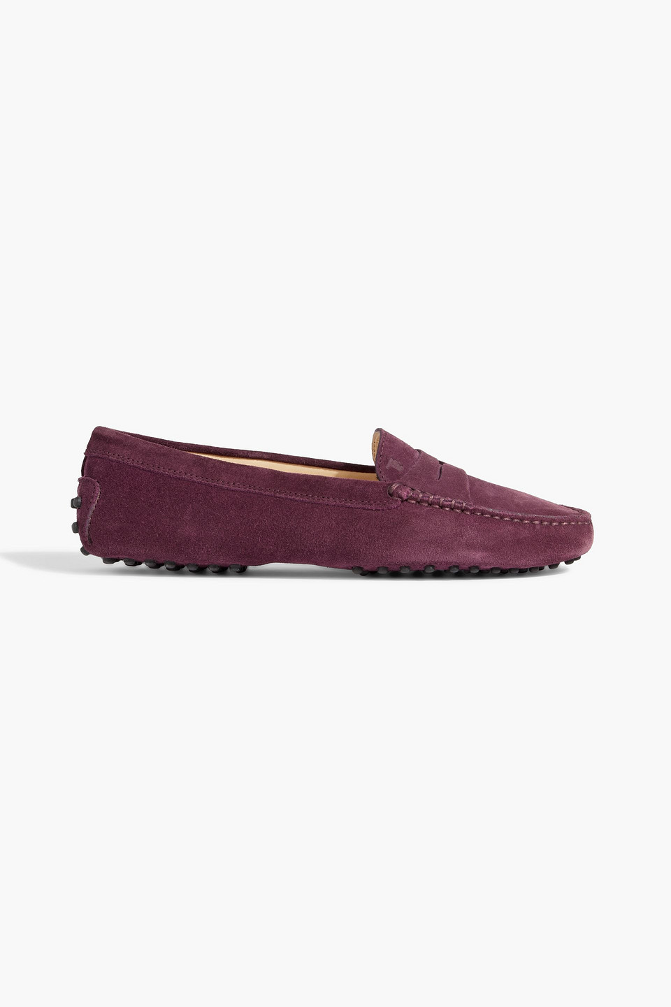 Tod's Gommino Suede Loafers In Grape
