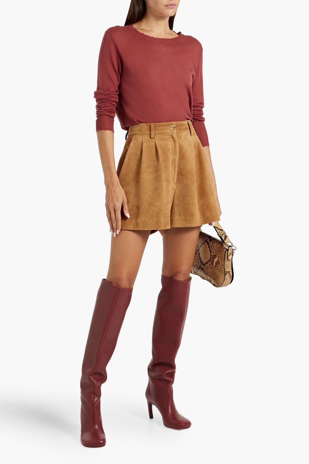 AUTUMN CASHMERE Distressed cotton-jersey top