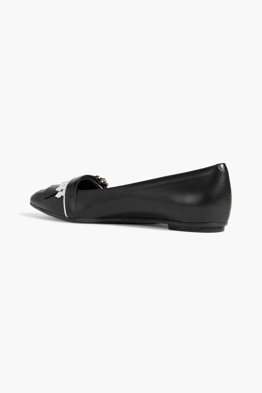 TOD'S Fringed leather point-toe flats