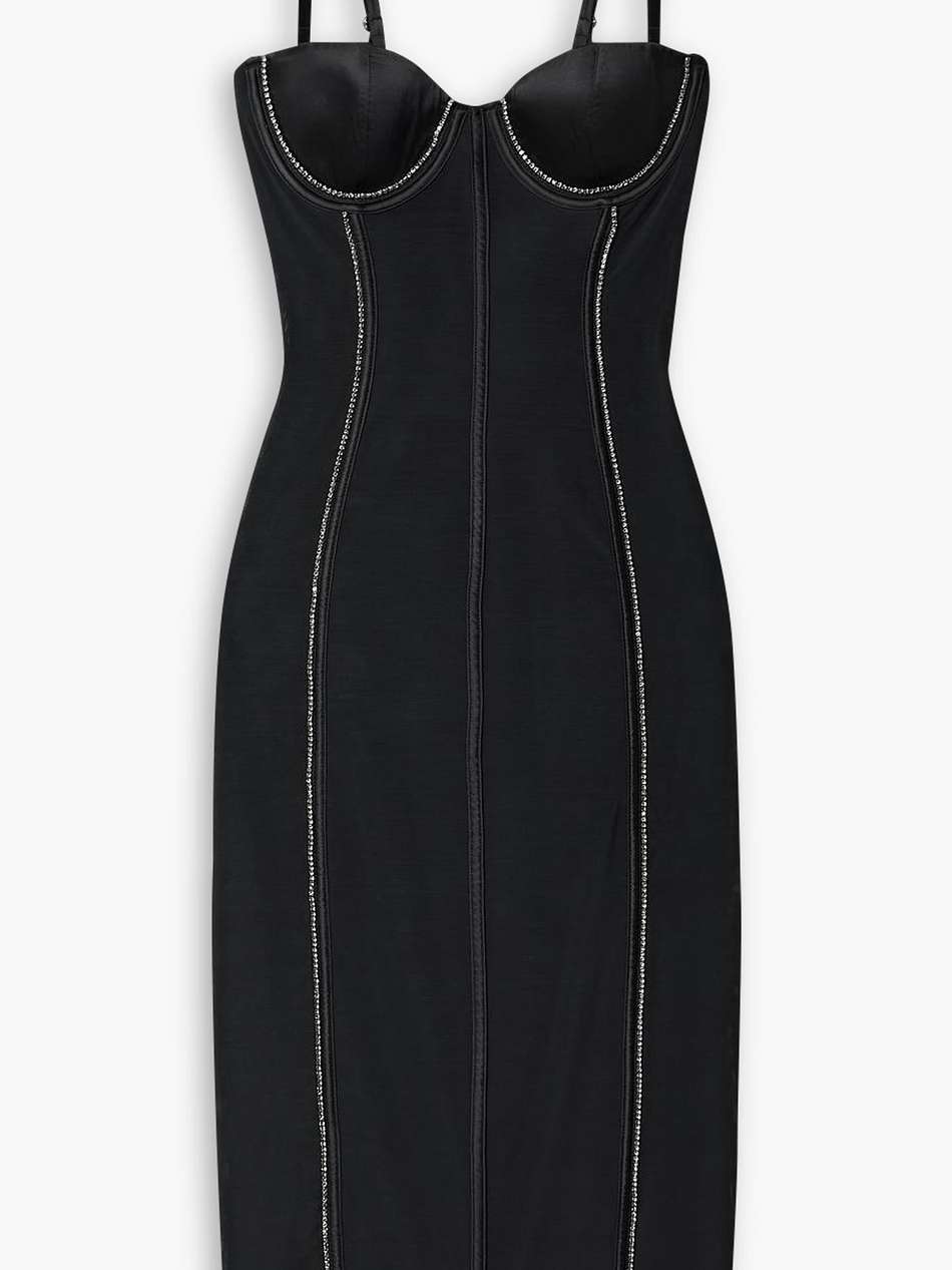brilliant crystal-embellished stretch-mesh dress