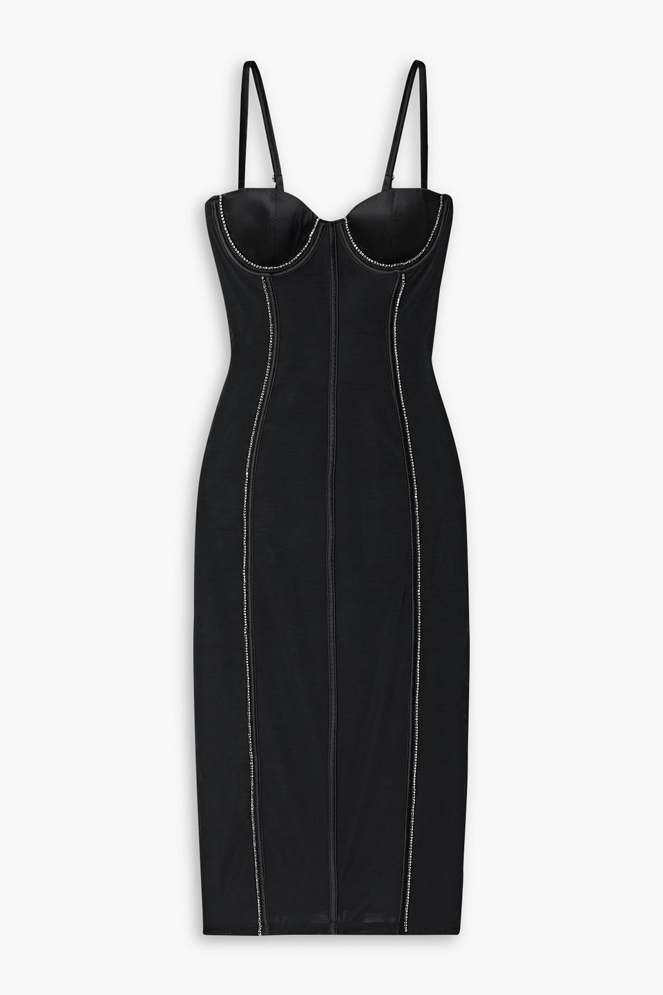 Fleur Du Mal Brilliant Mesh Bustier Dress In Black