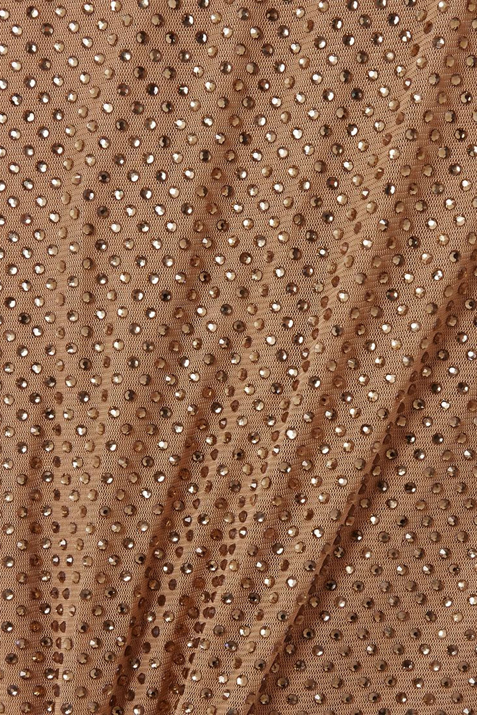 Retroféte Shilo Crystal-embellished Silk-blend Mesh Maxi Dress In Light Brown