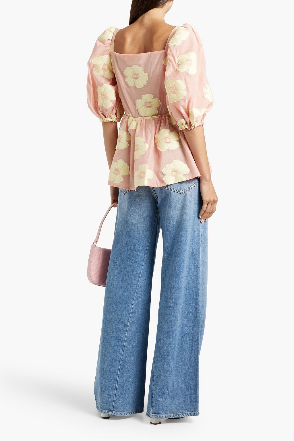 STINE GOYA Irene fil coupé organza peplum top