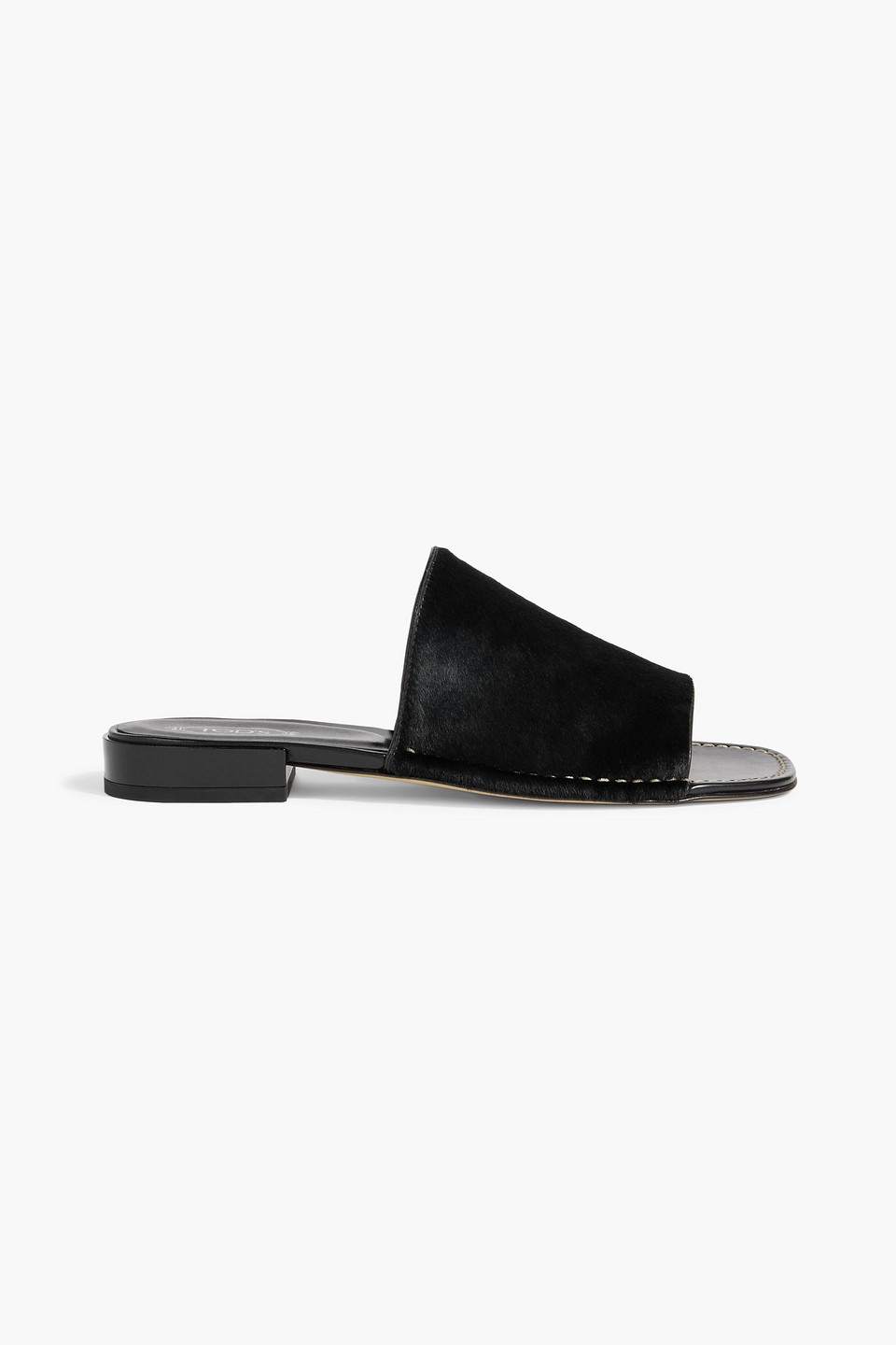 Tod's Calf Hair Mules In Black