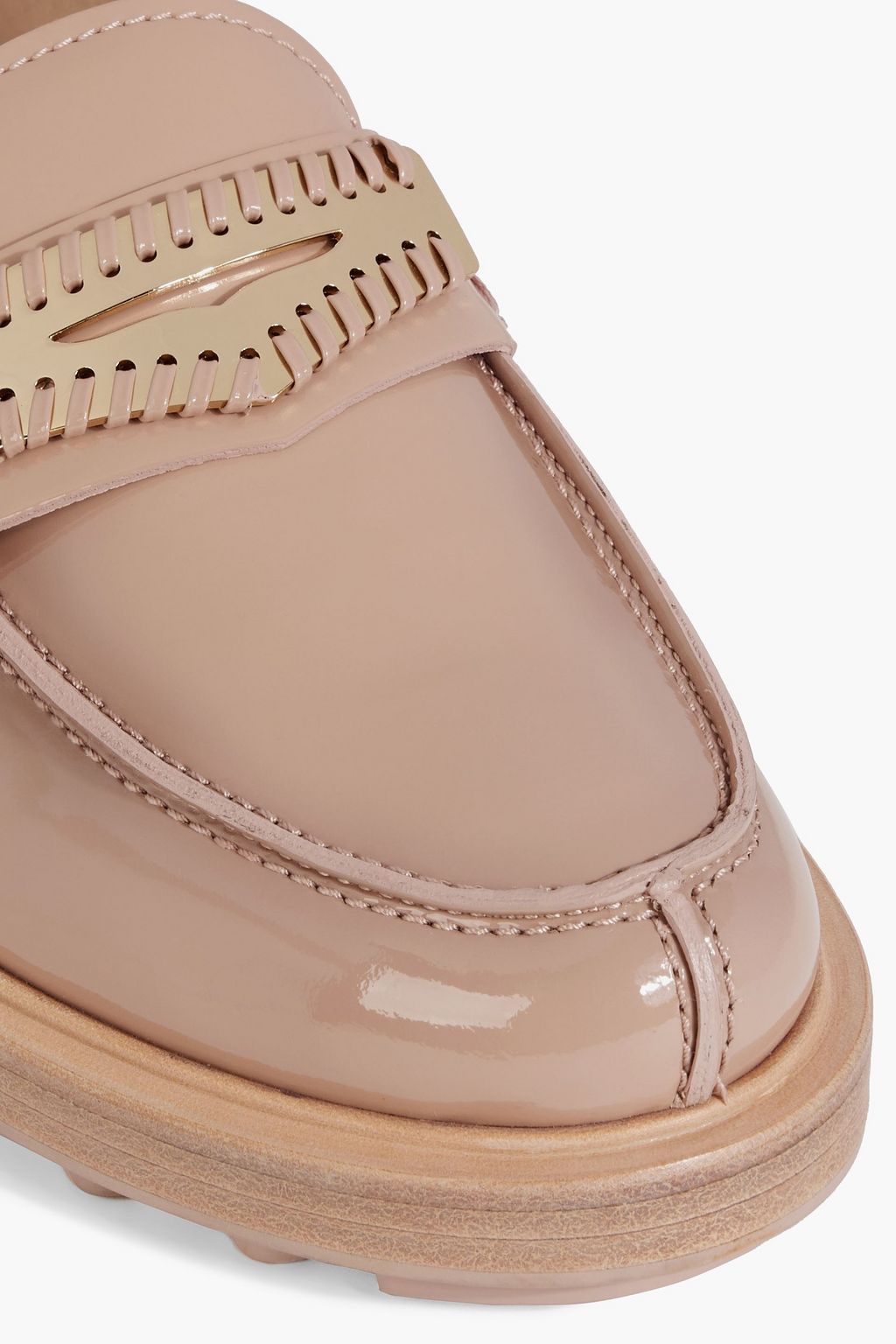 TOD'S Embellished patent-leather loafers