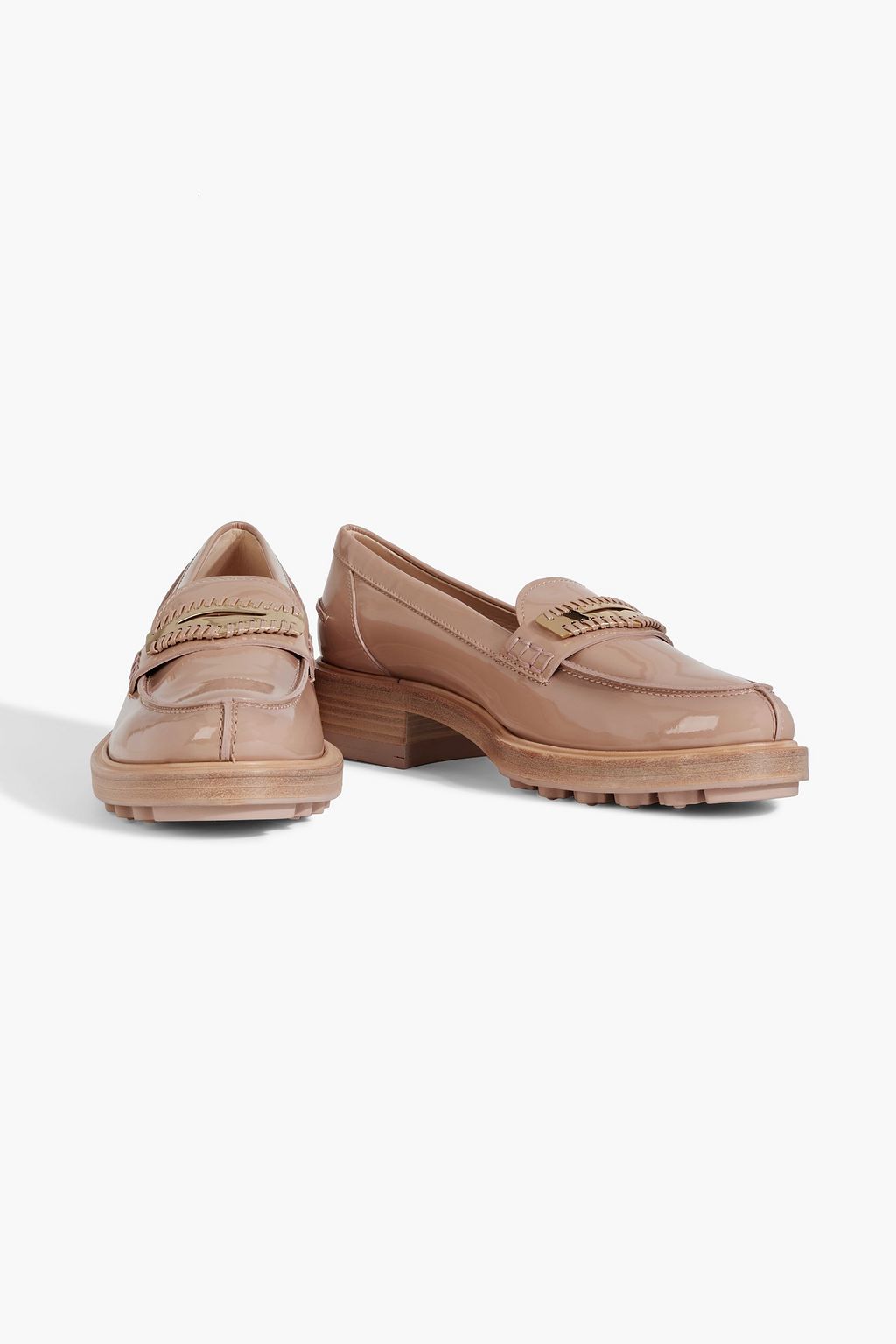 TOD'S Embellished patent-leather loafers