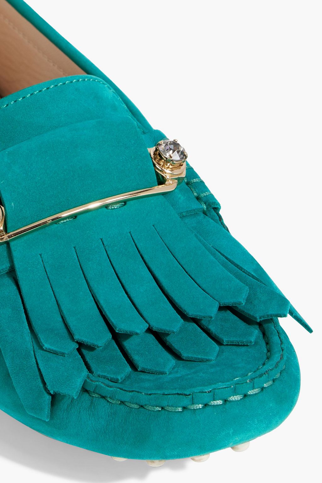 TOD'S Gommino embellished suede loafers