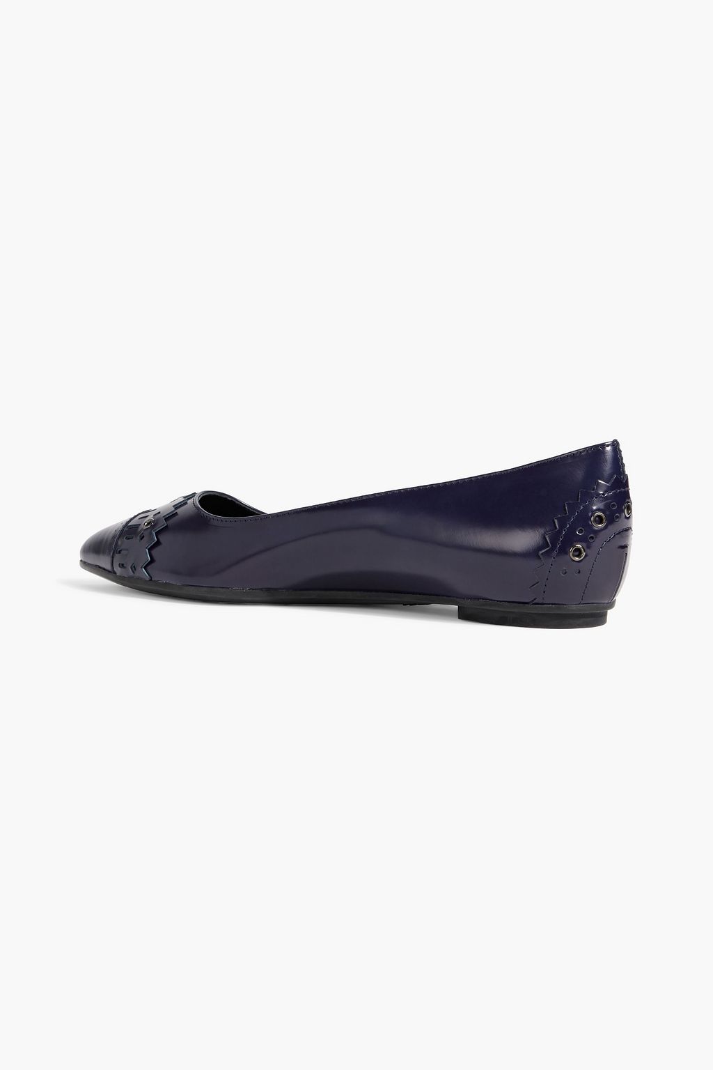 TOD'S Laser-cut glossed-leather point-toe flats