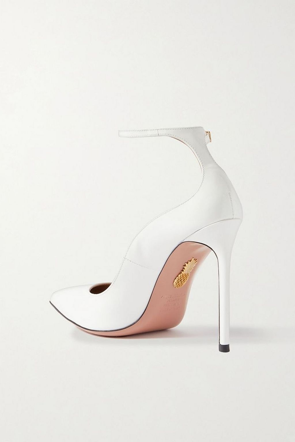 AQUAZZURA حذاء بامب Love Affair من الجلد اللامع مع كعب بارتفاع 105 مم
