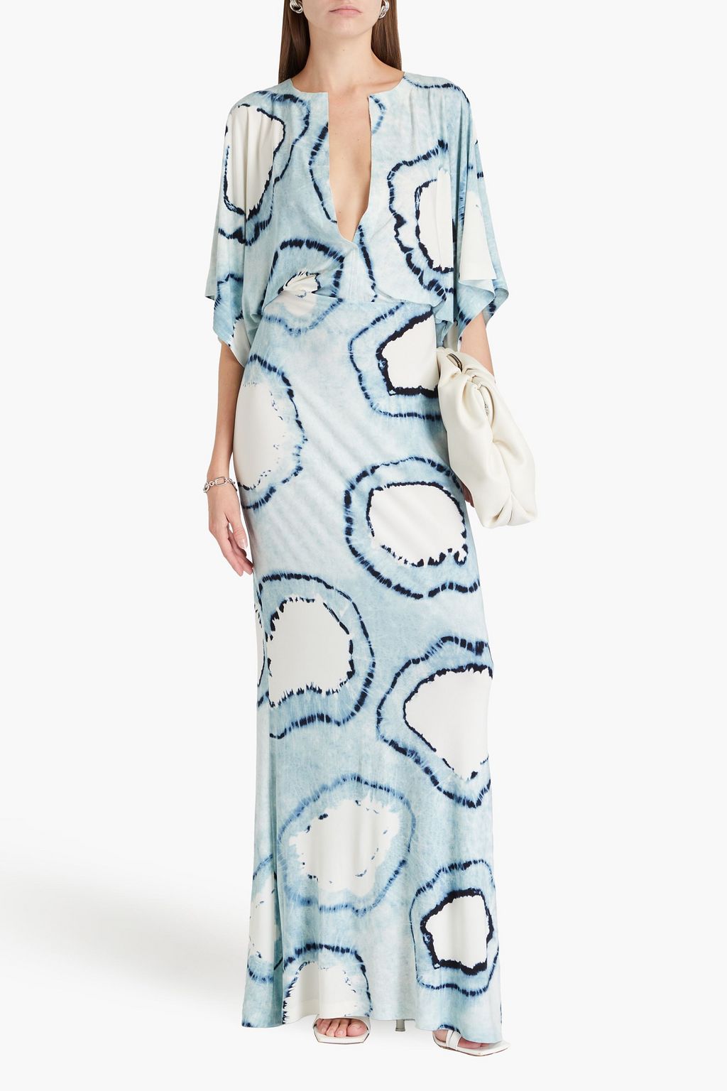 NORMA KAMALI Obie tie-dyed stretch-jersey gown