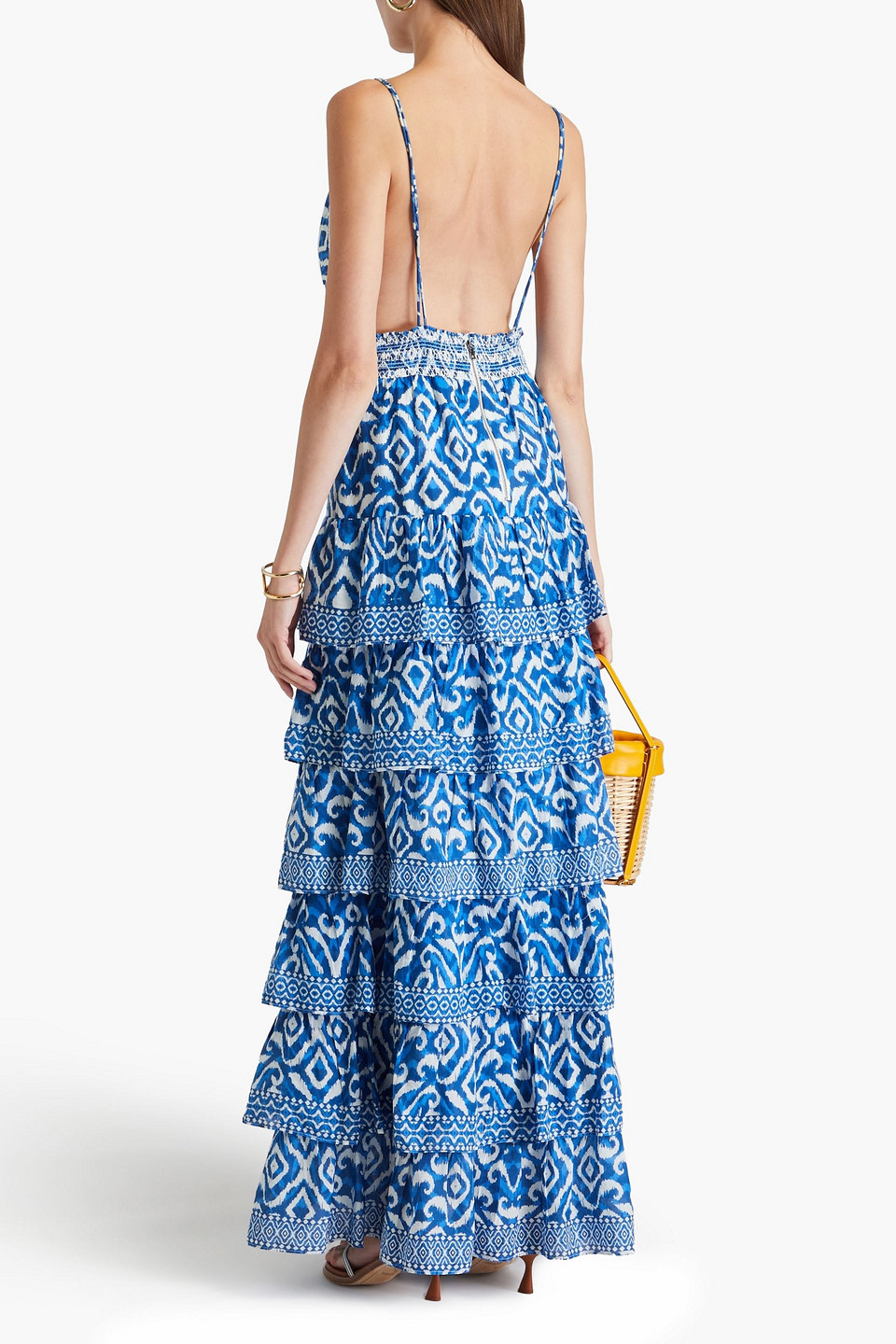Alice And Olivia Imogene Tiered Maxi Dress In Blue