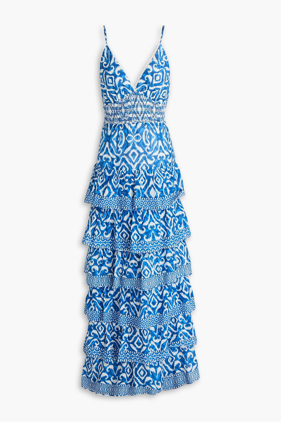 Alice And Olivia Imogene Tiered Maxi Dress In Blue