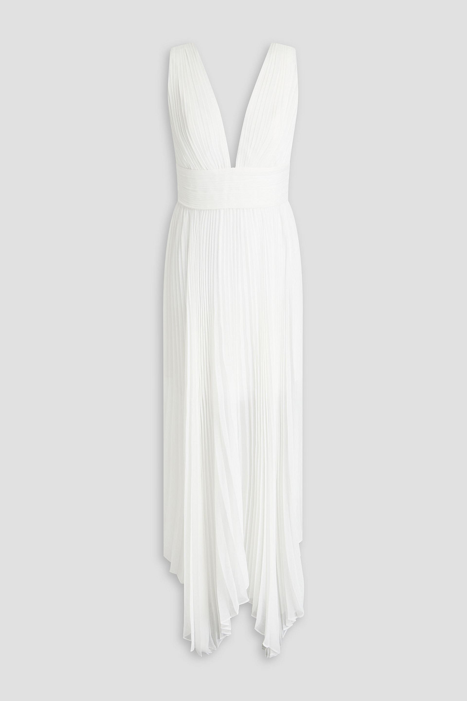 Alice Olivia - Adrianna pleated crepon maxi dress - White - US 14