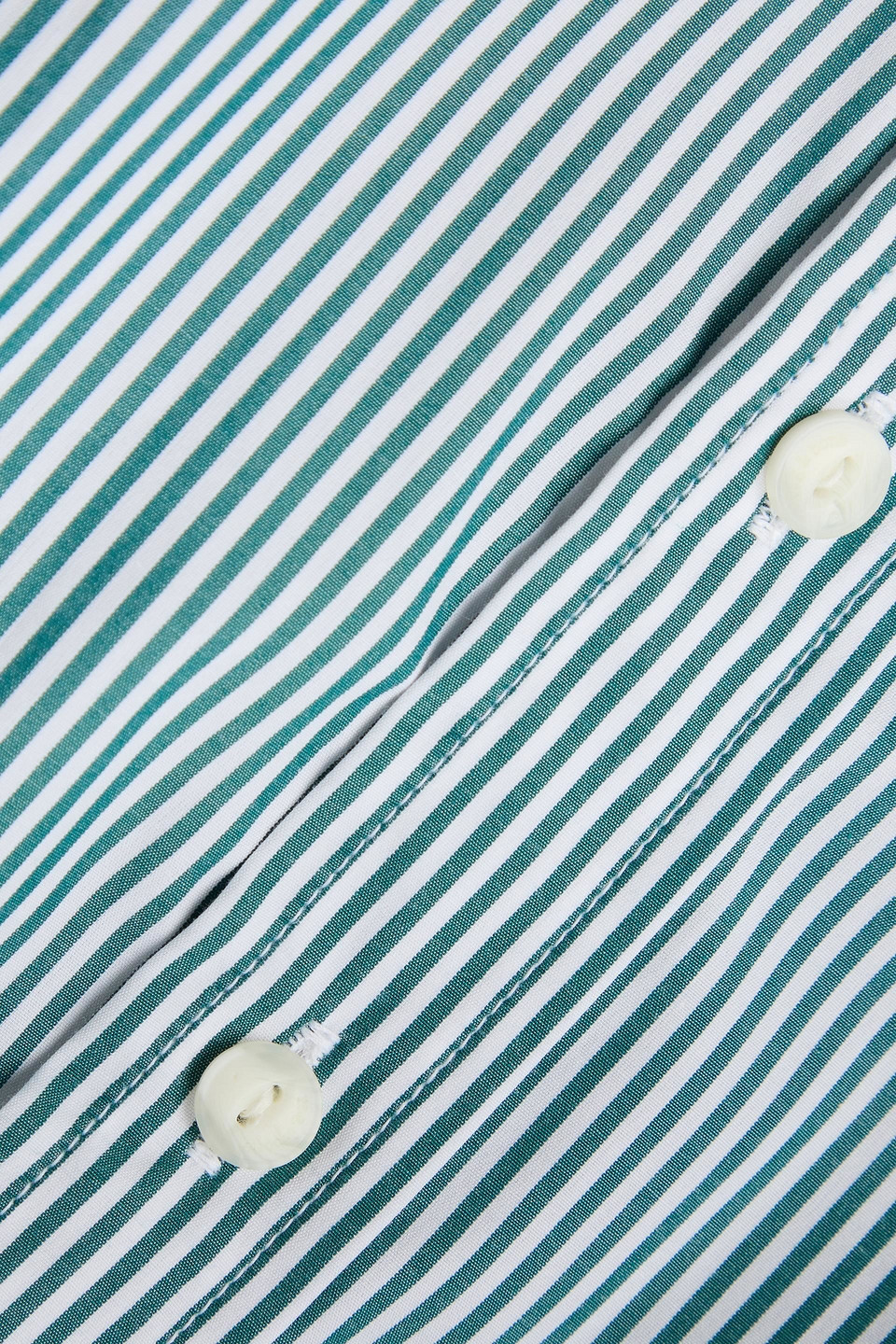 Rag & Bone Indiana Striped Wrap-effect Cotton-poplin Shirt In Forest Green