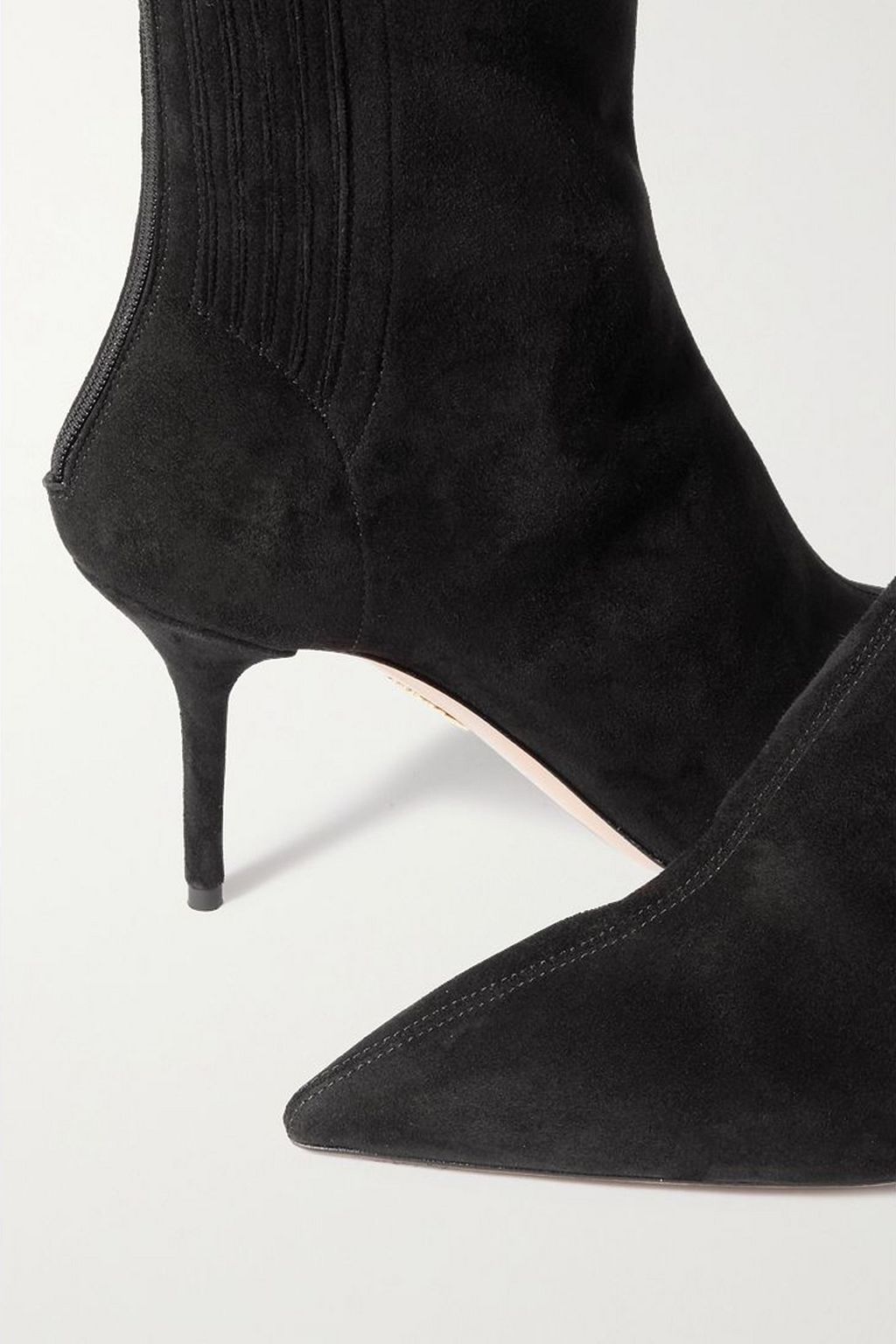 AQUAZZURA 세인트 오노레 스웨이드 앵클 부츠 85mm