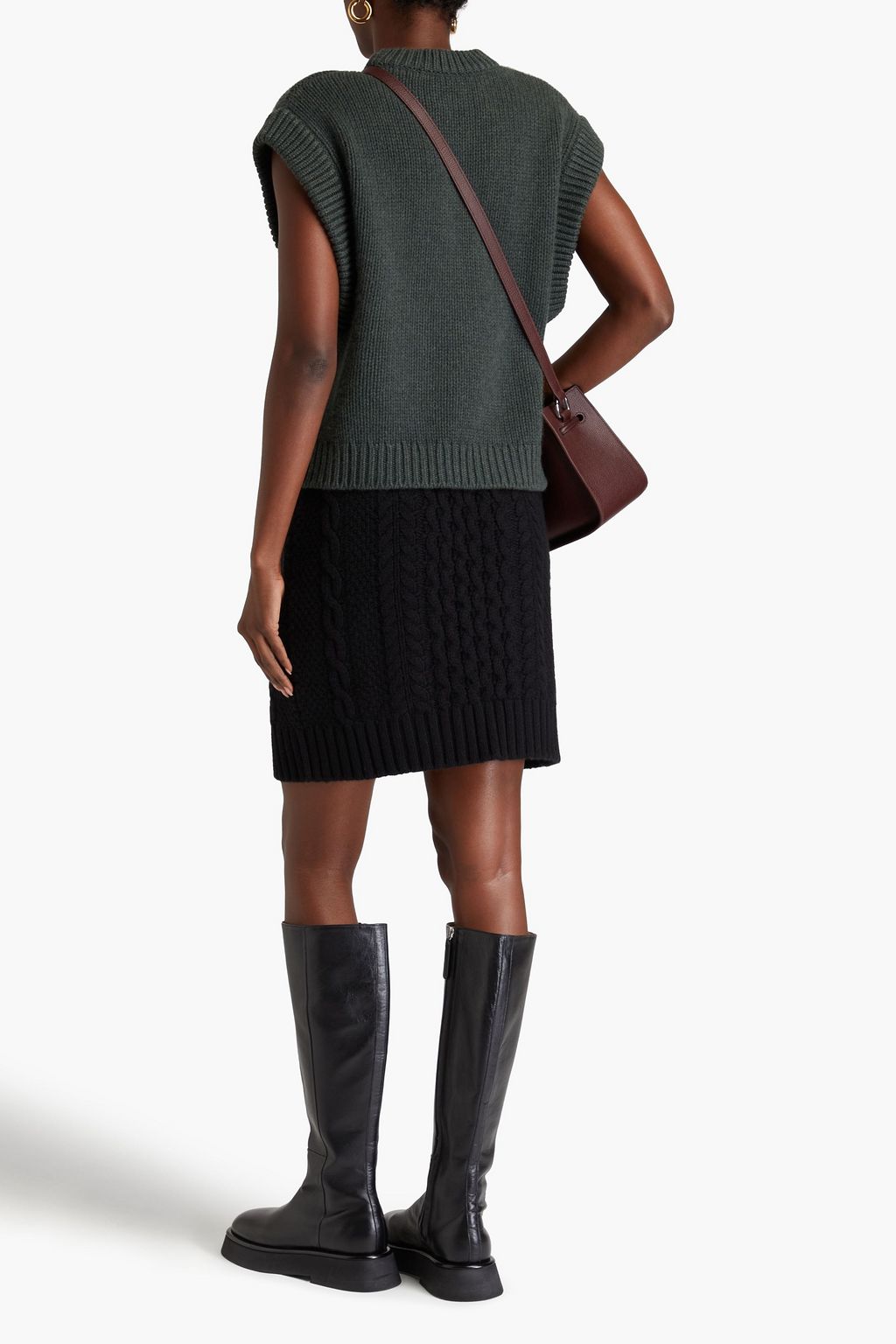 LISA YANG Estelle cable-knit cashmere mini skirt