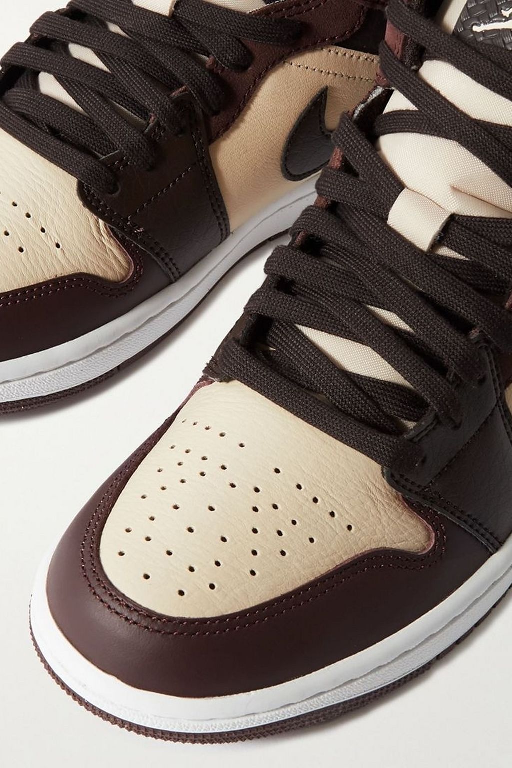 NIKE Air Jordan 1 Mid SE NBHD suede-trimmed leather high-top sneakers