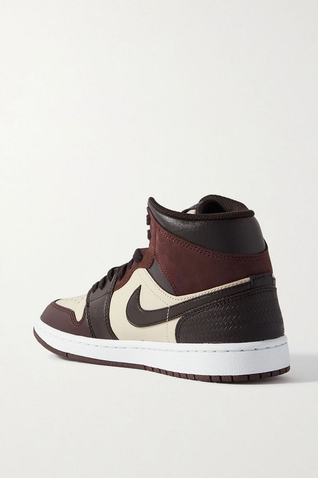 NIKE Air Jordan 1 Mid SE NBHD suede-trimmed leather high-top sneakers