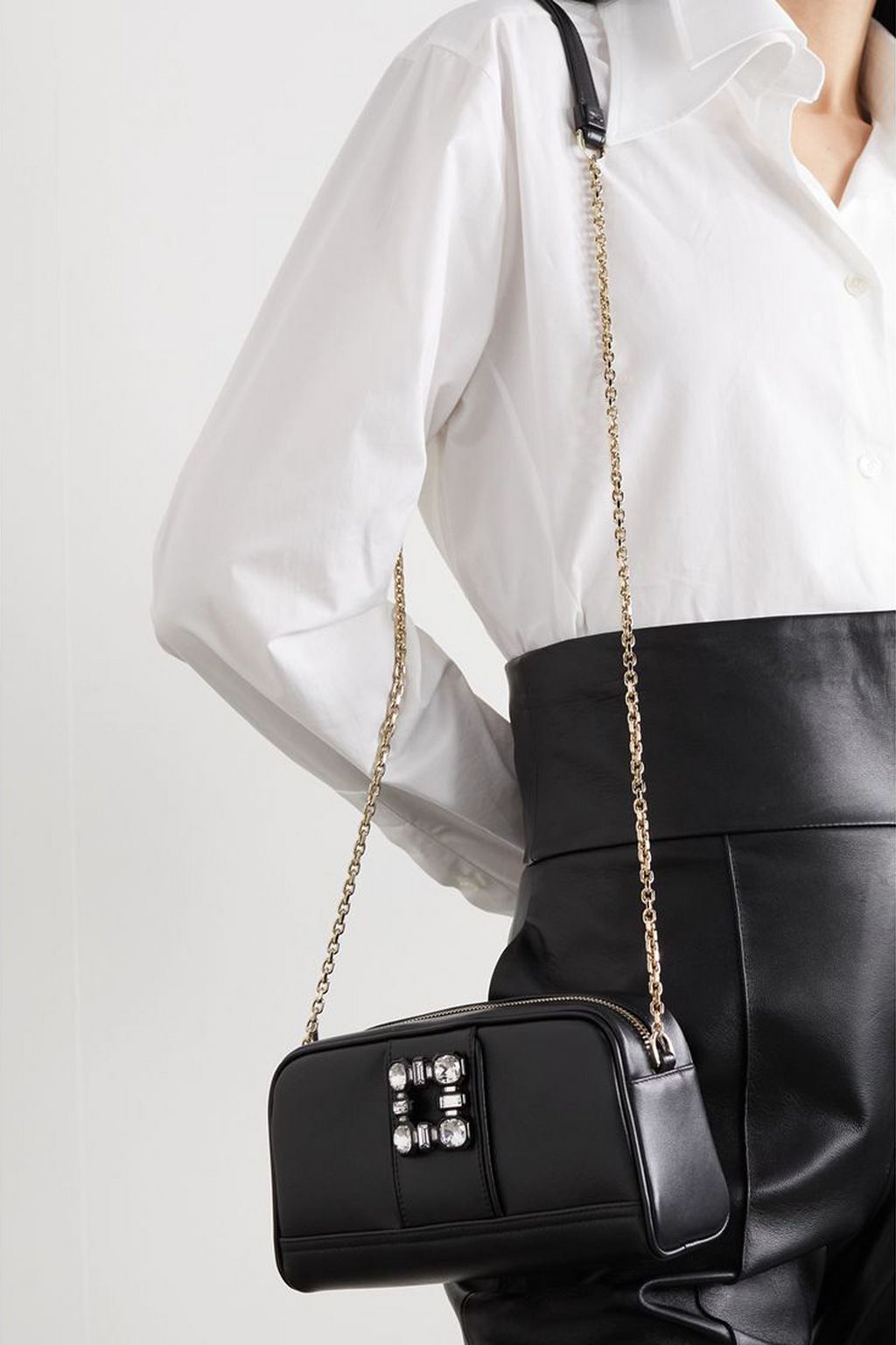 ROGER VIVIER Walky Viv mini crystal-embellished leather shoulder bag