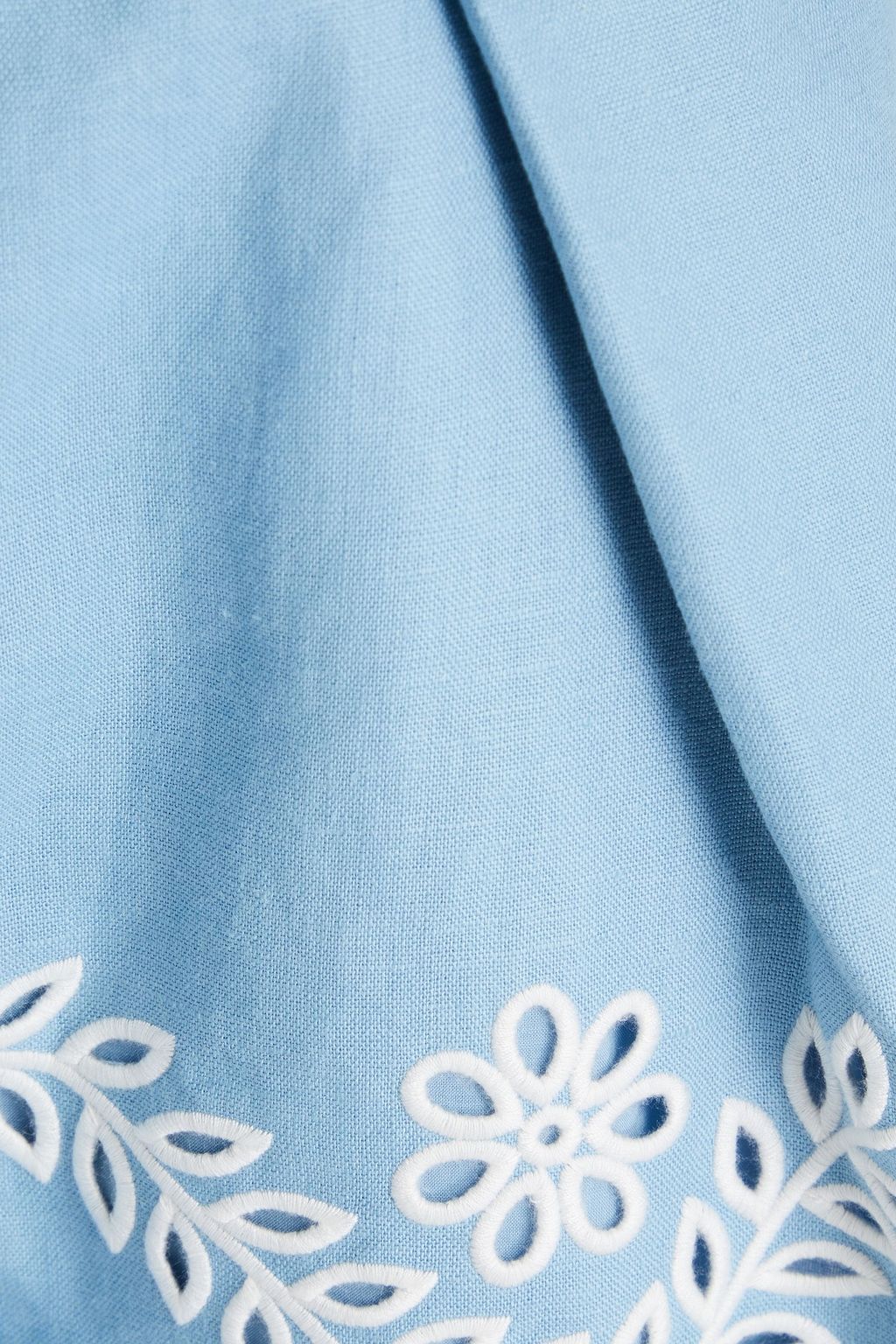 ZIMMERMANN Belted broderie anglaise linen shorts