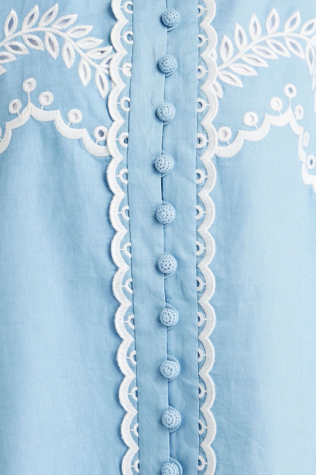 ZIMMERMANN قميص من الكتّان بتطريز إنجليزي