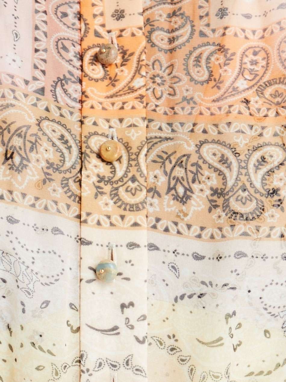 paisley-print cotton and silk-blend georgette mini shirt dress