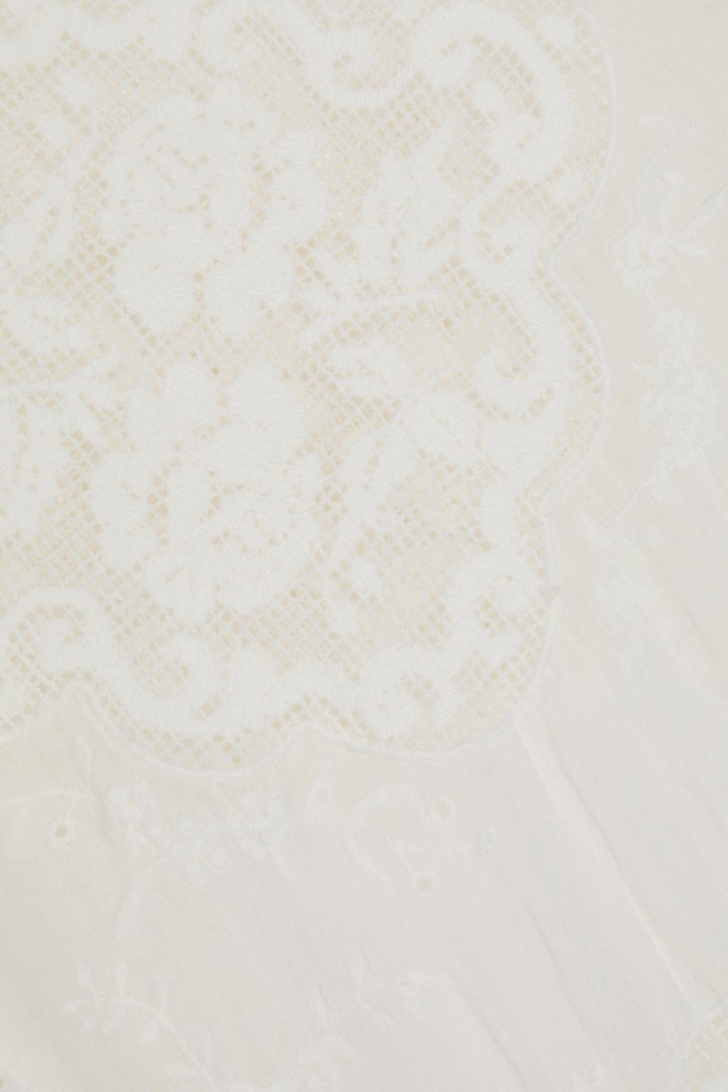 ZIMMERMANN Ruffled crocheted lace ramie midi dress