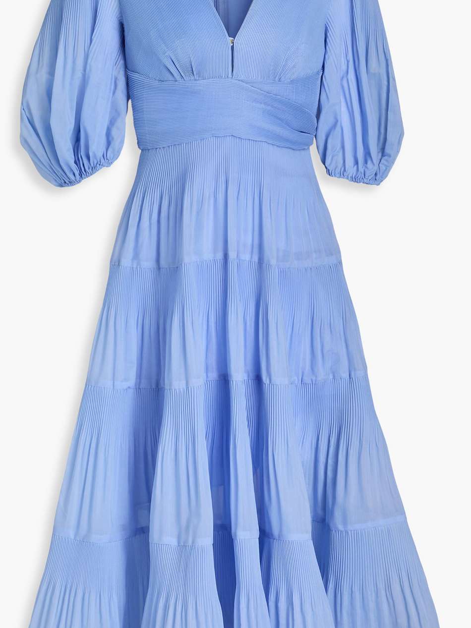 plissé-organza midi dress
