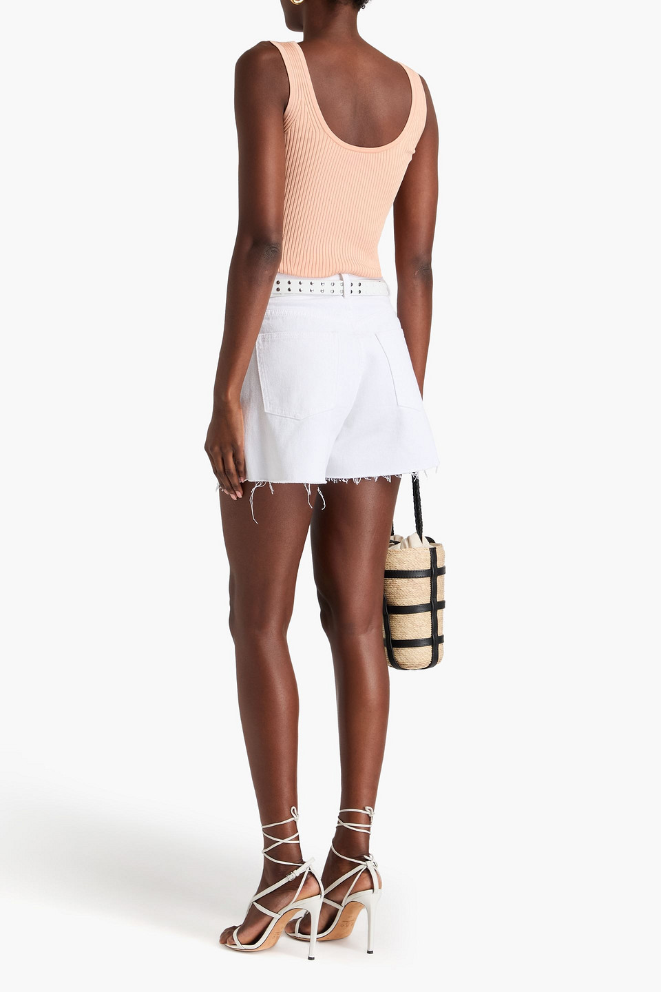 Zimmermann Ribbed-knit Tank In Pastel Orange