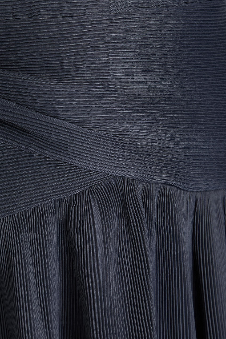 Zimmermann Black Off-shoulder Pleated Midi Dress In Navy