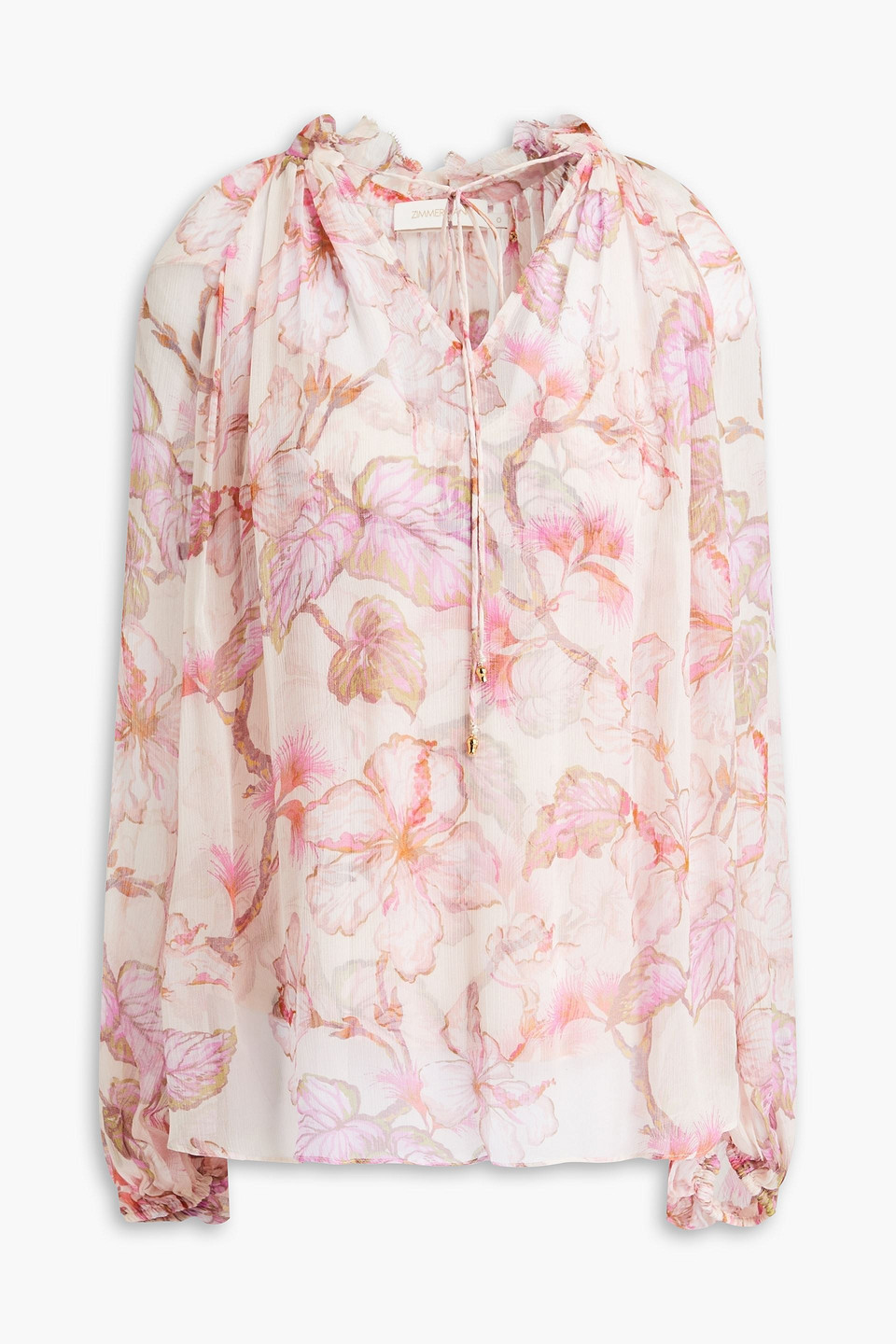 Zimmermann Gathered Billow Blouse In Baby Pink