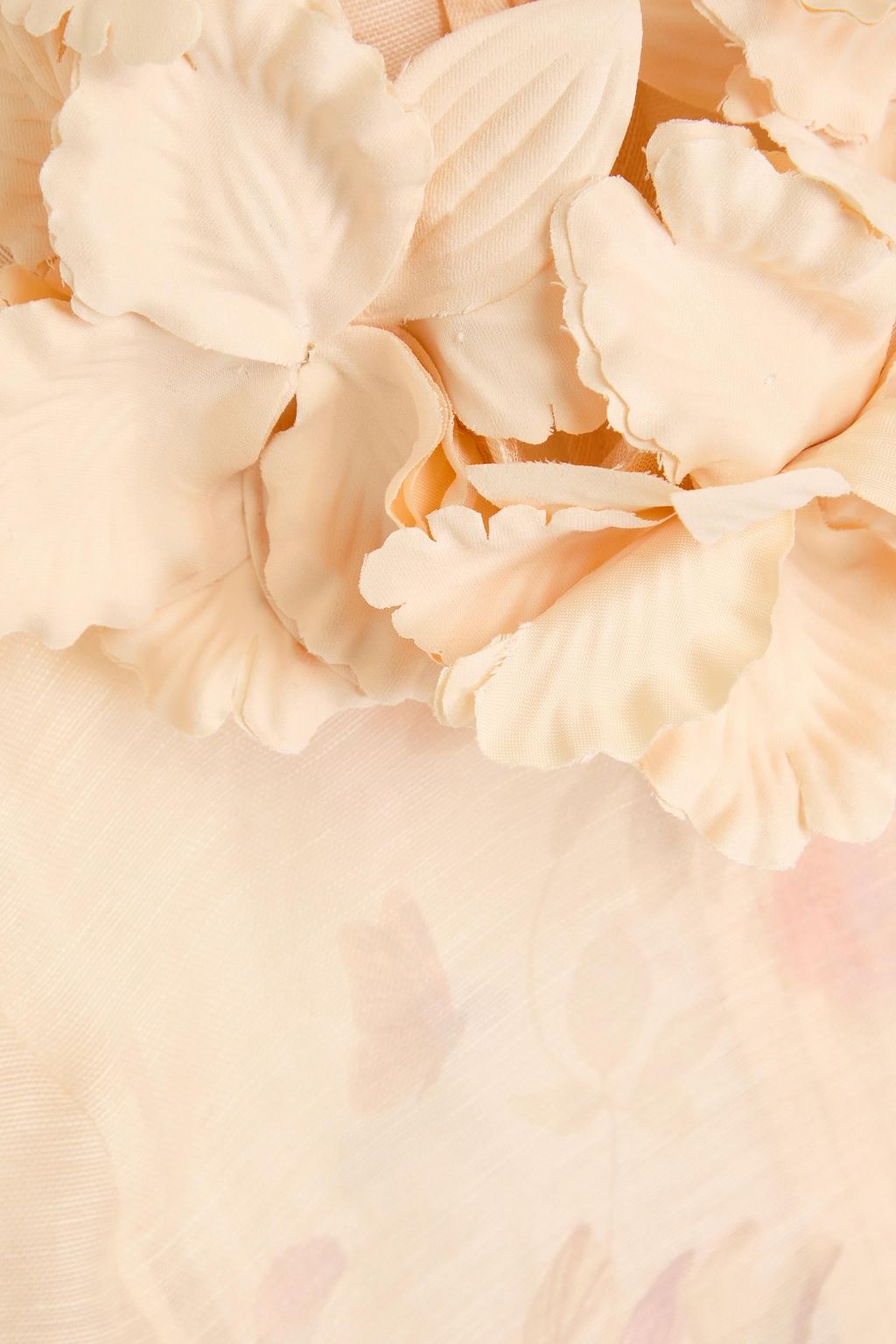 ZIMMERMANN Appliquéd floral-print linen and silk-blend top