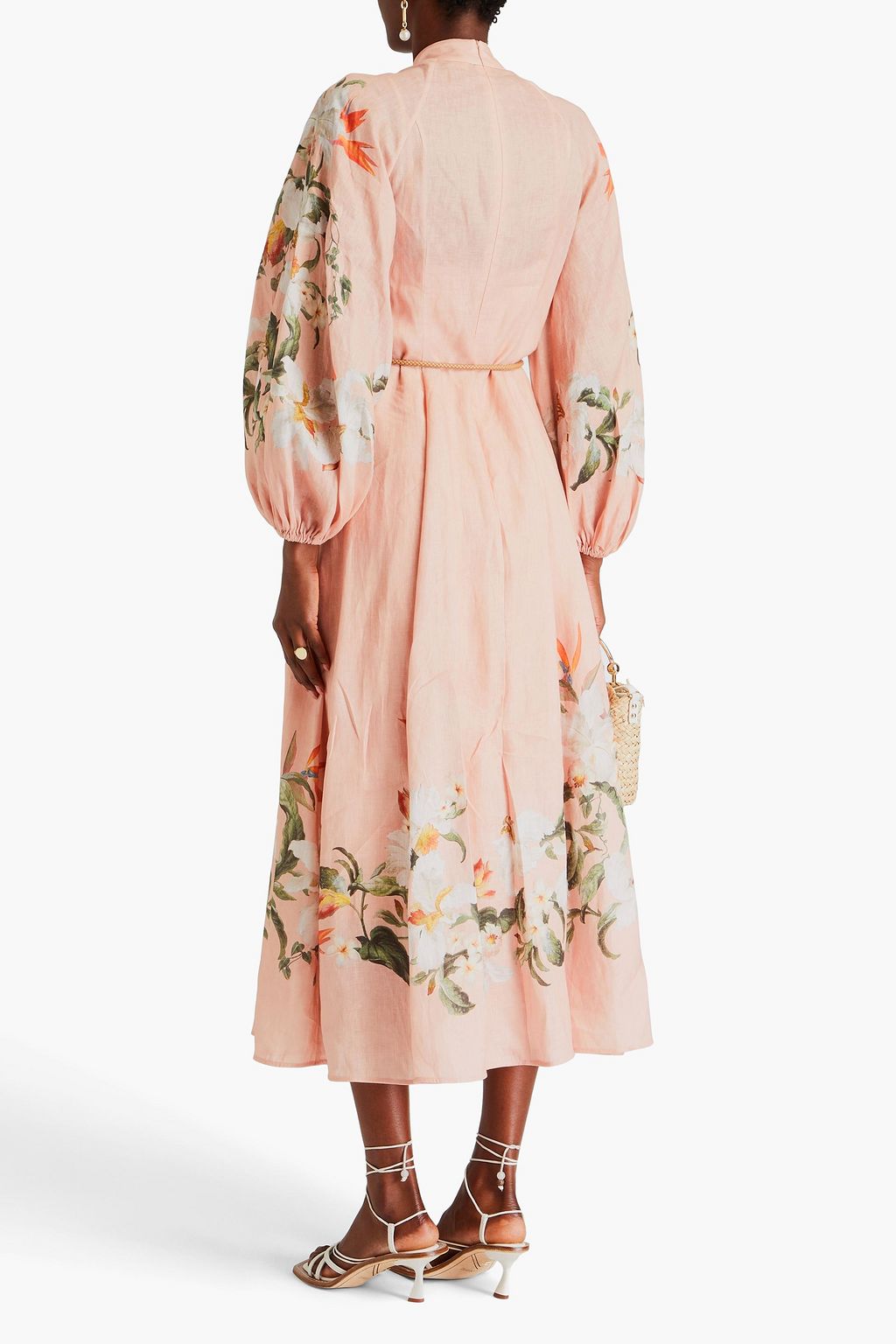 ZIMMERMANN Floral-print linen midi dress