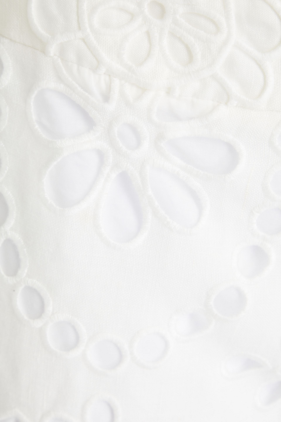 Zimmermann Carnaby Scallop Broderie Anglaise Linen Flared Pants In White