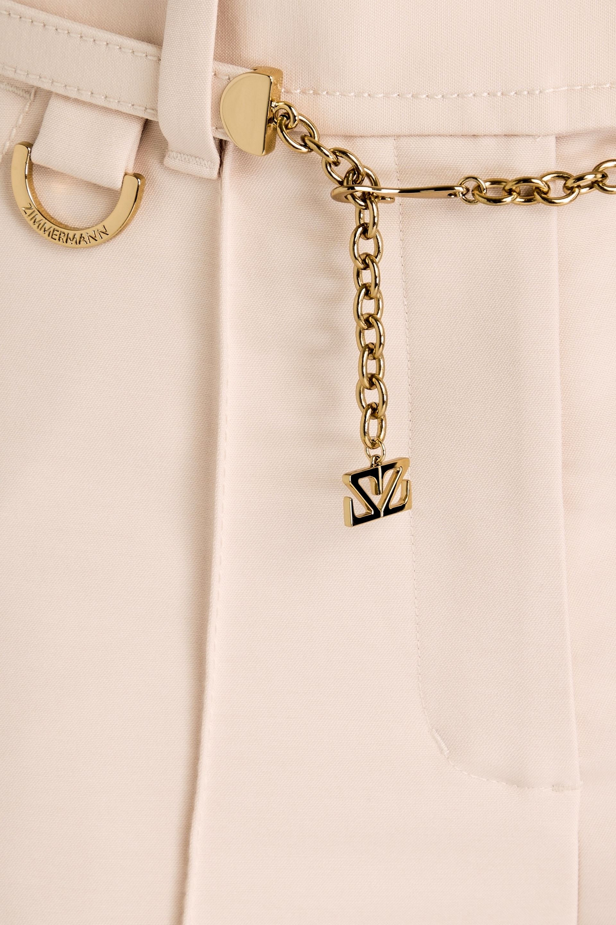 Zimmermann Belted grain de poudre wool-blend wide-leg pants thumbnail