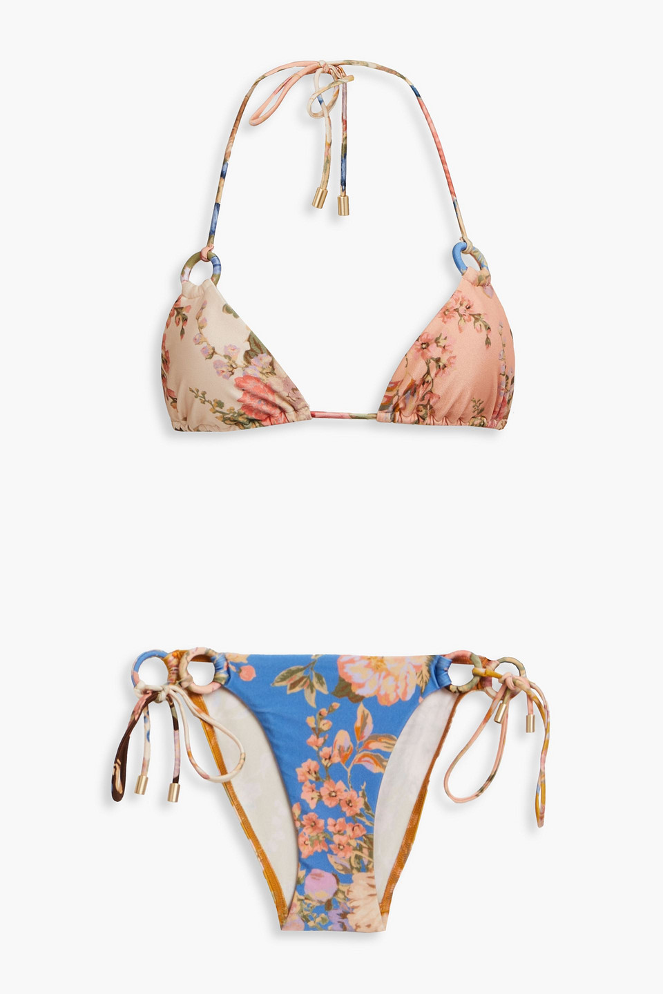 Zimmermann - Floral-print halterneck bikini - Pink - 0
