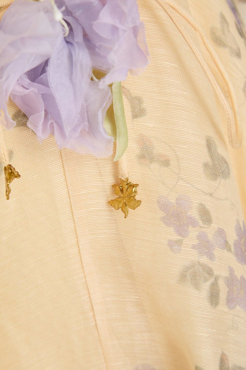 ZIMMERMANN Floral-print linen and silk-blend midi dress