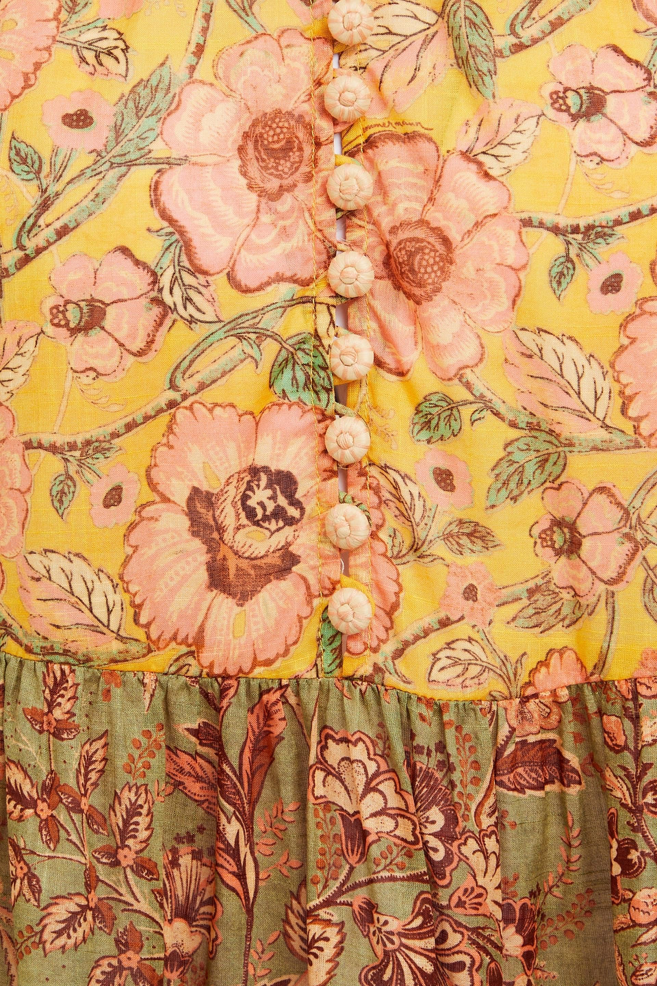 Zimmermann June Lantern Floral-print Cotton Minidress In Multicolor
