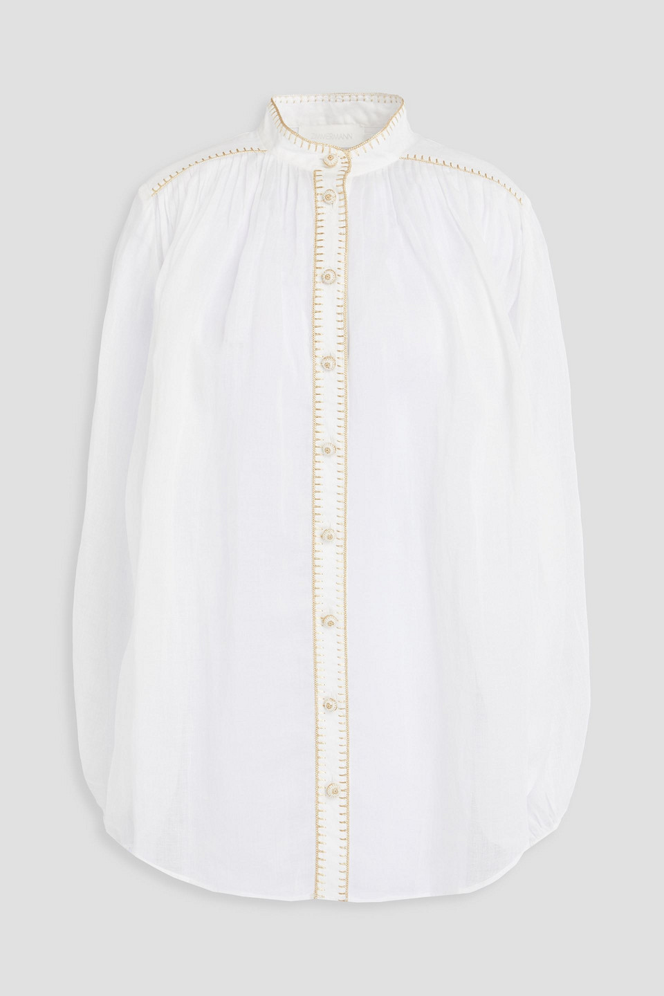 Zimmermann Pintucked Ramie Blouse In White