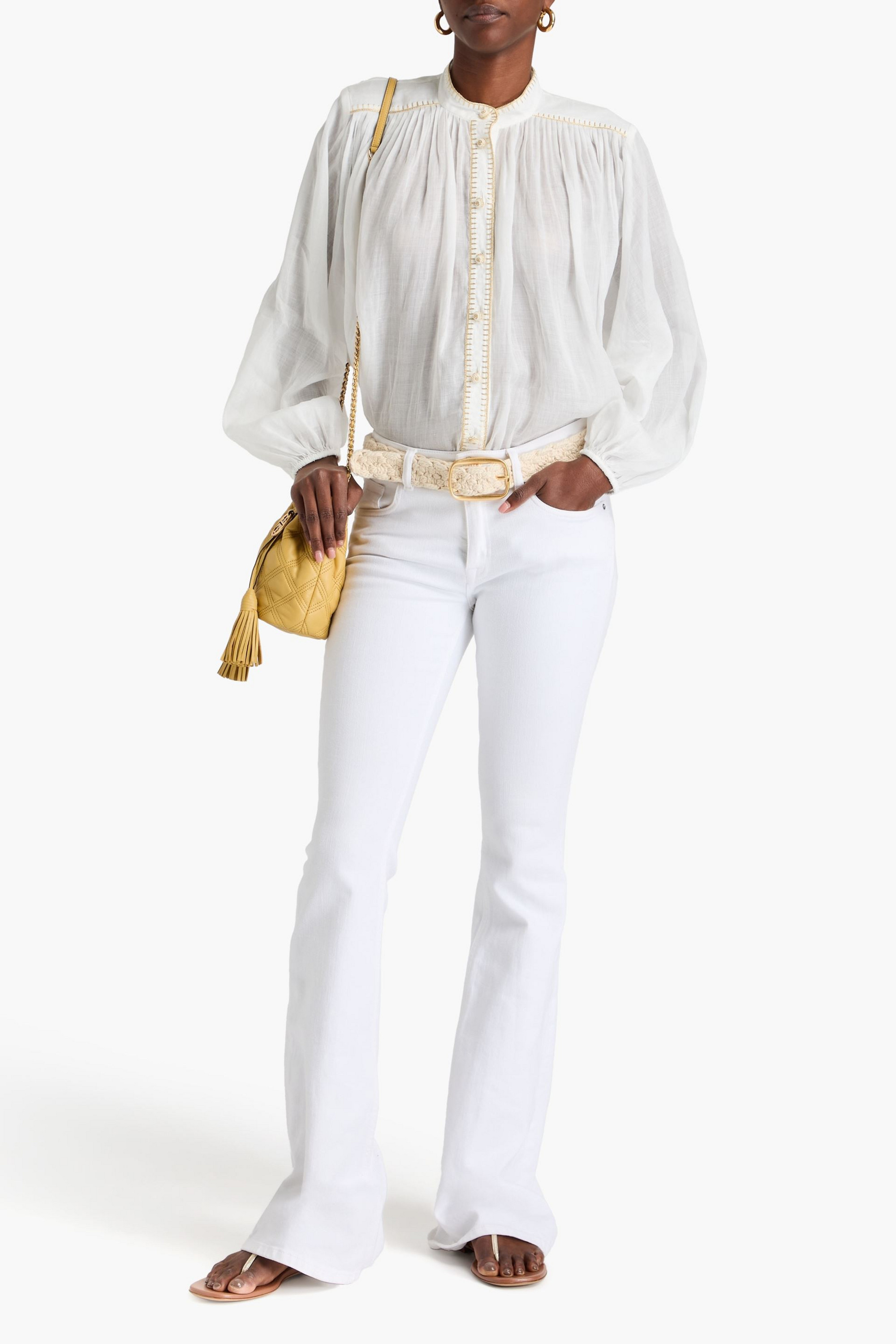 Zimmermann Pintucked ramie blouse