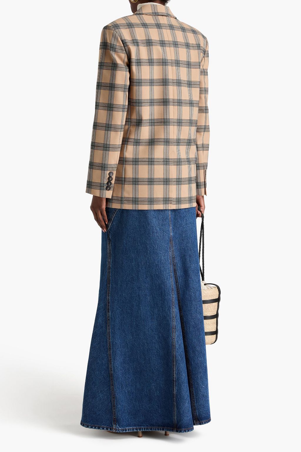ZIMMERMANN Double-breasted checked twill blazer