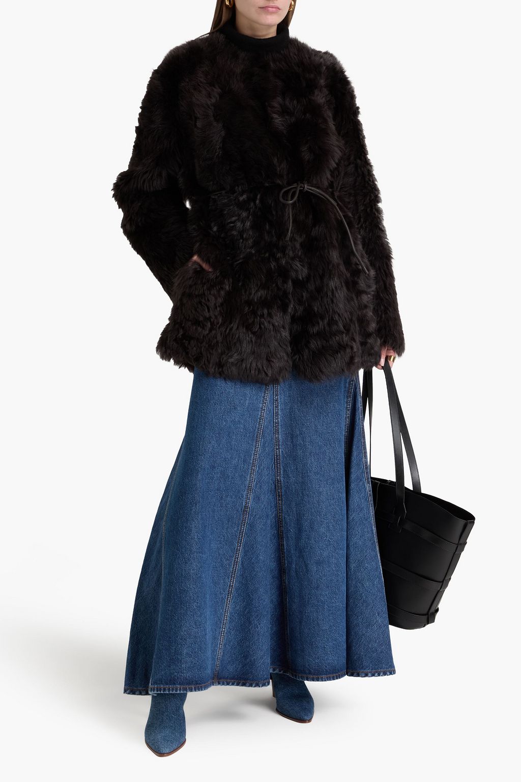 ZIMMERMANN Belted shearling jacket