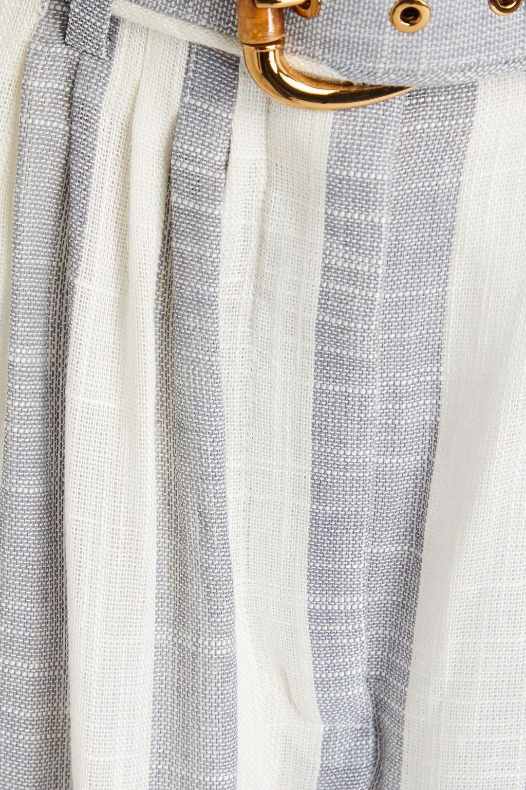 ZIMMERMANN Belted striped gauze wide-leg pants