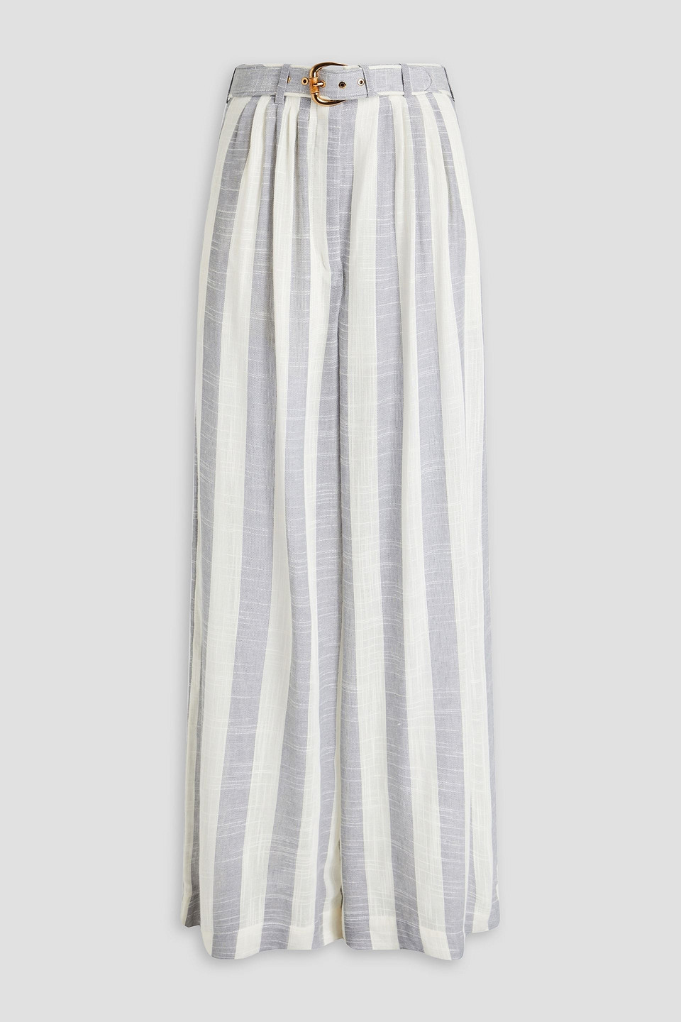 zimmermann - belted striped gauze wide-leg pants - white - 00