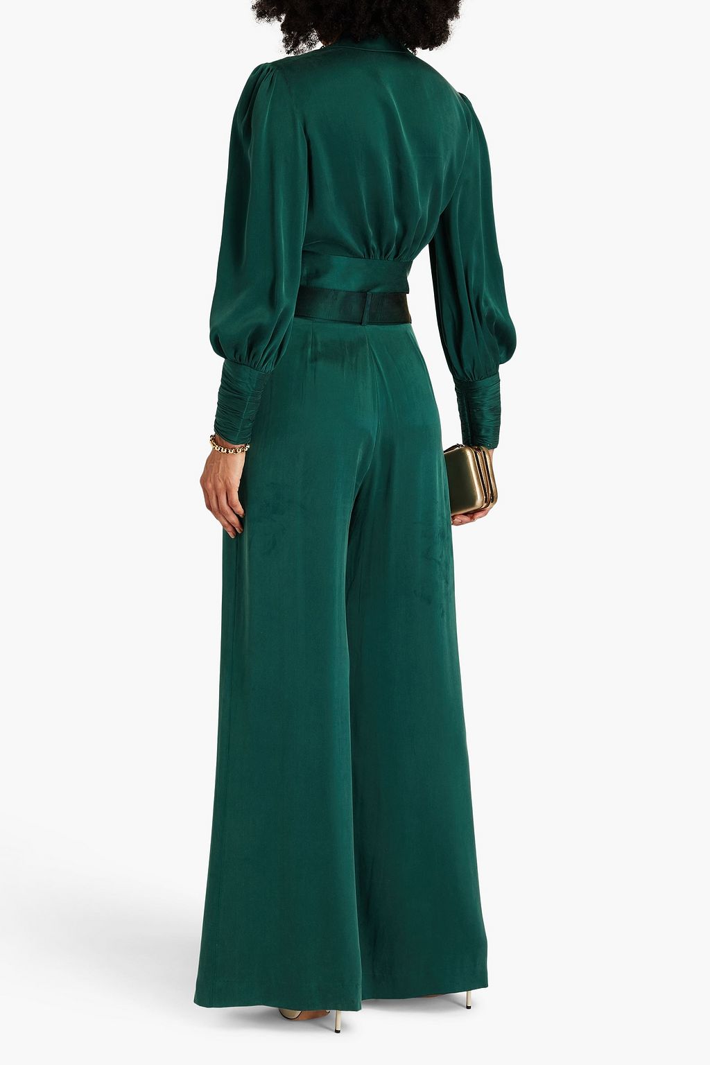 ZIMMERMANN Belted washed-silk wide-leg pants
