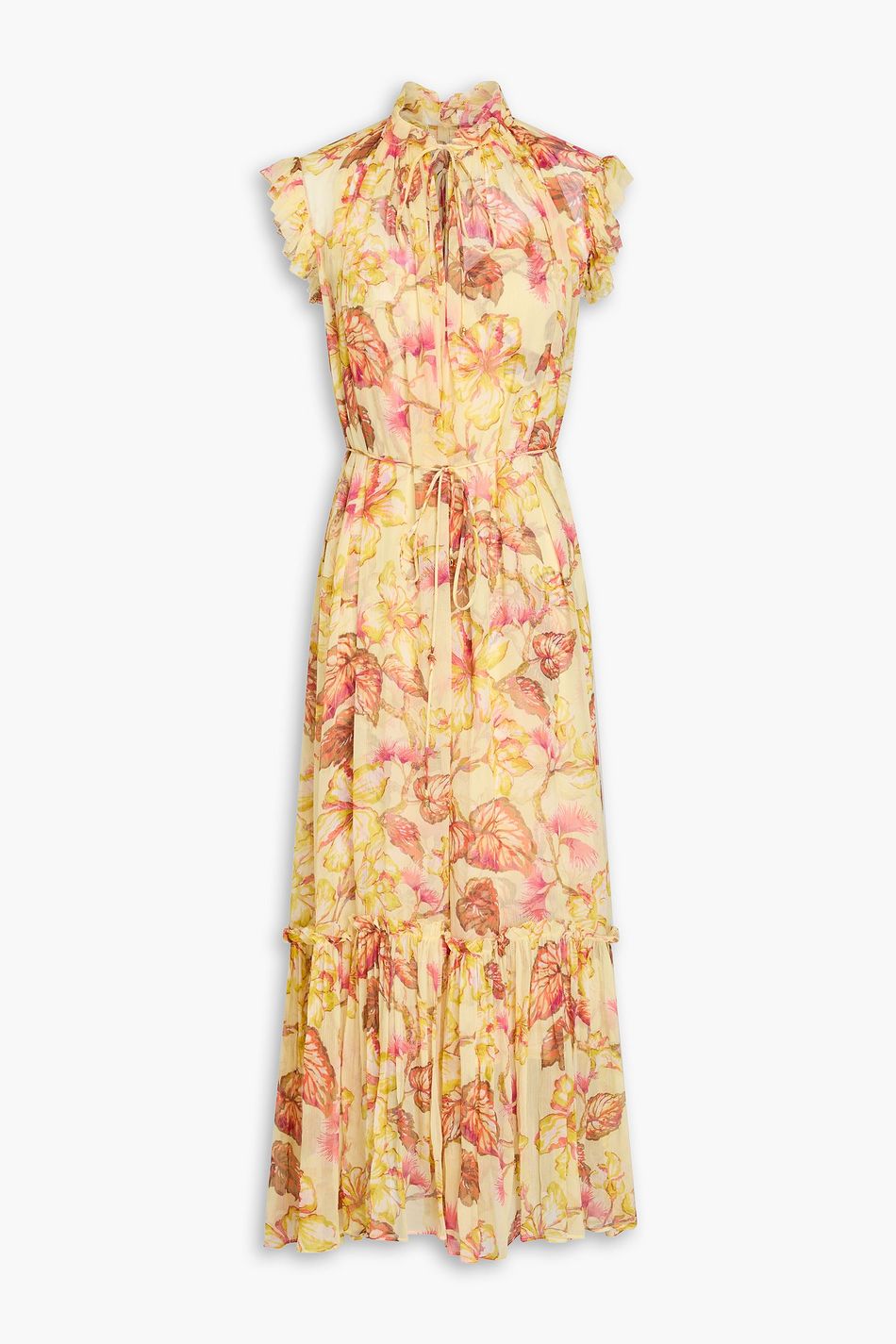 ZIMMERMANN Ruffled floral-print crepon midi dress | THE OUTNET