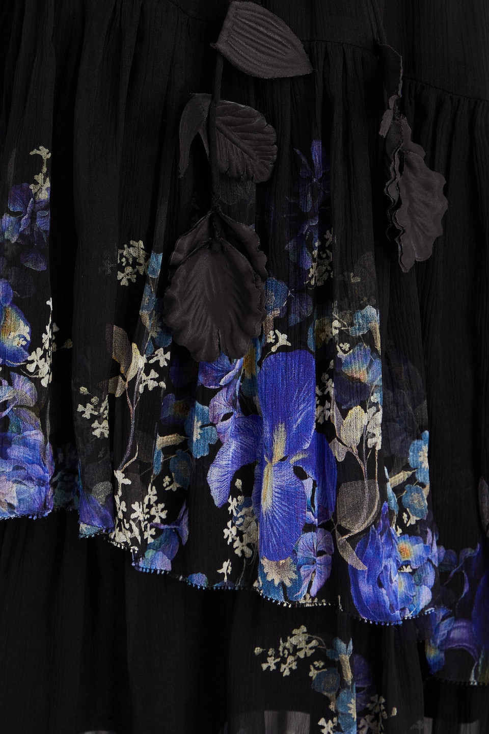 ZIMMERMANN TIERED FLORAL-PRINT SILK-CREPON MIDI DRESS