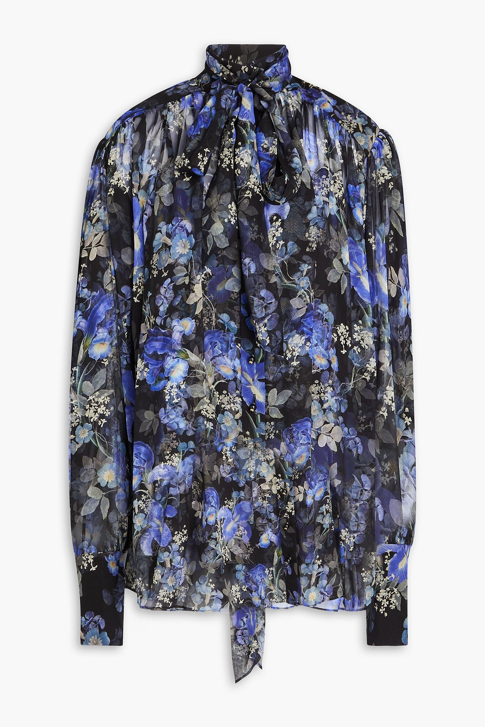 Zimmermann Lyrical Lantern-print Silk Blouse In Black